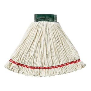 007-FGA25206WH00 Medium Wet Mop Head - 5" Headband, 4 Ply Cotton/Synthetic Blend, White