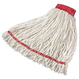 007-FGA25306WH00 Large Wet Mop Head - 5" Headband, 4 Ply Cotton/Synthetic Blend, White