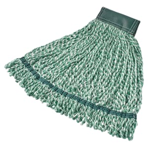 007-FGA85206GR00 Medium String Mop Head - 5" Headband, Microfiber/Antimicrobial Yarn Blend, Green