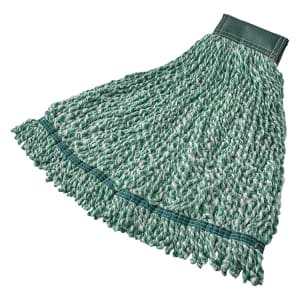 007-FGA85306GR00 Large String Mop Head - 5" Headband, Microfiber/Antimicrobial Yarn Blend, Green