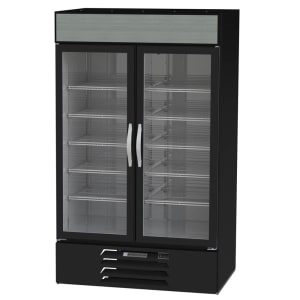 118-MMR44HC1BIQ 47" MarketMax™ Two Section Glass Door Merchandiser - (2) Left/Right Hinge Swing Doors, Black, 115v
