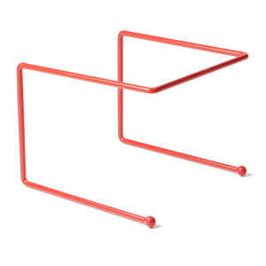 166-RSR307 12" Square Pizza Stand - 7"H, Rubberized Steel, Red