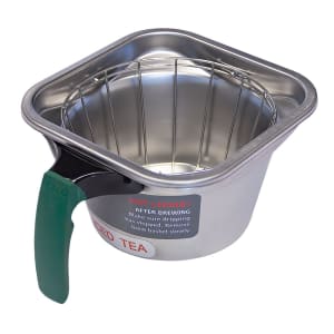 766-B001110G1 Iced Tea Brew Basket w/ Green Handle - 16" x 6", Stainless Steel