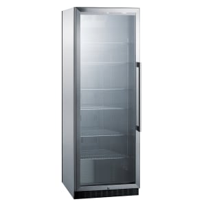 162-SCR1401LHCSS 23 5/8" SCR Series One Section Glass Door Merchandiser - (1) Left Hinge Door, Silver, 115v