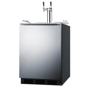 162-SBC58BBIADA 24" Kegerator Beer Dispenser w/ (2) Keg Capacity - (1) Column, Stainless, 115v