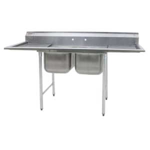 241-31416218 72 1/4" 2 Compartment Sink w/ 16"L x 20"W Bowl, 13 1/2" Deep