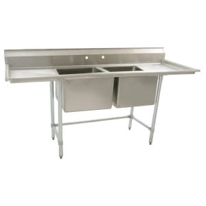 241-S1620218 81" 2 Compartment Sink w/ 20"L x 20"W Bowl, 14" Deep