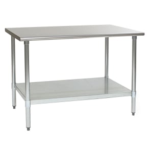 241-T3048EB 48" 16 ga Work Table w/ Undershelf & 300 Series Stainless Flat Top