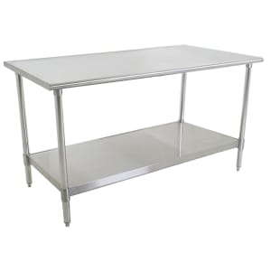 241-T3060SB 60" 16 ga Work Table w/ Undershelf & 430 Series Stainless Flat Top