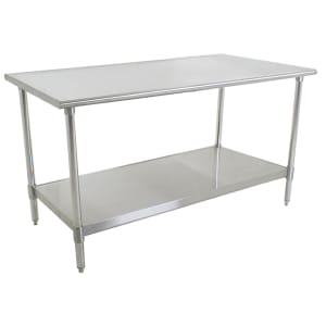241-T3060SE 60" 14 ga Work Table w/ Undershelf & 300 Series Stainless Flat Top