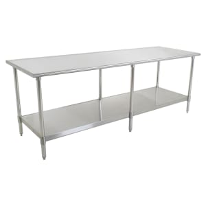 241-T3096SE 96" 14 ga Work Table w/ Undershelf & 300 Series Stainless Flat Top