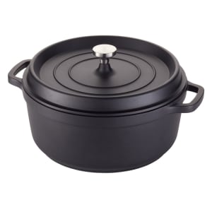 315-8658828 7 1/5 qt Round Ironlite Casserole Dish - Aluminum, Black