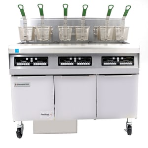 006-FPPH355NG Gas Fryer - (3) 50 lb Vats, Floor Model, Natural Gas