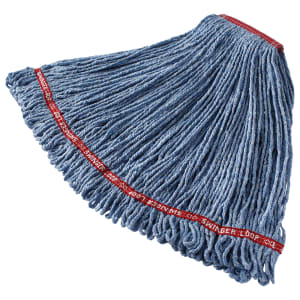 007-FGC11306BL00 Looped-End Large Wet Mop Head - 1" Headband, 4 Ply Cotton/Synthetic Blend, Blue