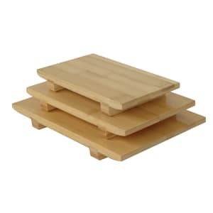 438-WSPB002 Sushi Serving Plate - 9 1/2" x 6", Bamboo