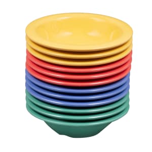 284-B454MIX 4 1/2 oz Round Melamine Dinner Bowl, Assorted Colors