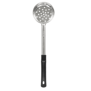 166-SPNP6 6 oz Ladle Style Perforated Bowl, 3 3/4 in, Grip Handle, Black