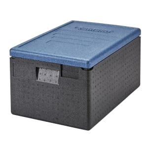 144-EPP180CLSW362 GoBox™ Insulated Food Carrier - 48 3/5 qt w/ (1) Pan Capacity, Black w/ Blue Lid