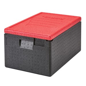 144-EPP180CLSW365 GoBox™ Insulated Food Carrier - 48 3/5 qt w/ (1) Pan Capacity, Black w/ Red Lid