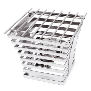 969-1715 10" Square Escalate Riser w/ Sterno Holder - 9"H, Stainless Steel