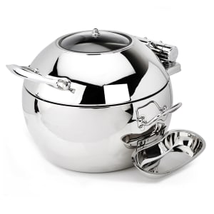 969-39311G 11 qt Round Induction Soup Chafer w/ Hinged Glass Lid, Stainless Steel