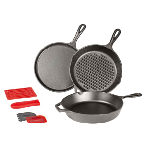 261-L6SPA41 6 Piece Seasoned Cast Iron Cookware Set w/ Pans & Accessories