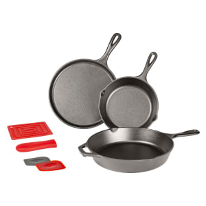261-L6SPB41 6 Piece Seasoned Cast Iron Cookware Set w/ Pans & Accessories
