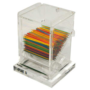 080-ACTD3 Toothpick Dispenser - 3"L x 2 1/2"W x 4"H, Acrylic, Clear
