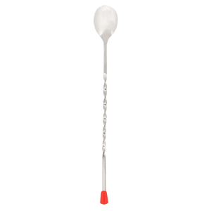 166-511K 11" Bar Spoon w/ Red Knob, Stainless