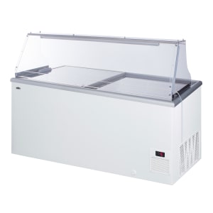 162-NOVA53PDC 61" Mobile Ice Cream Dipping Cabinet w/ 18 Tub Capacity - White, 115v