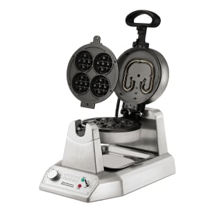 141-WMB400X Single Mini Belgian Waffle Maker w/ Cast Aluminum Grids, 1200W