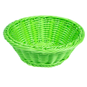 284-WB1501G 9 1/2" Round Serving Basket, Polypropylene, Green