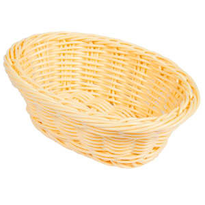 284-WB1504N Oval Bread & Bun Basket, 9" x 6 3/4", Polypropylene, Natural