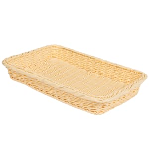 284-WB1509N Rectangular Bread & Bun Basket, 18" x 12 1/4", Polypropylene, Natural