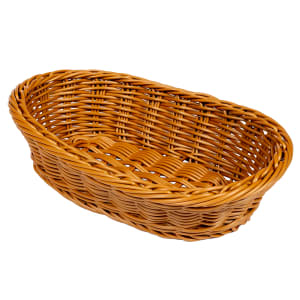 284-WB1505H Oval Bread Basket, 11 3/4" x 8", Polypropylene, Honey