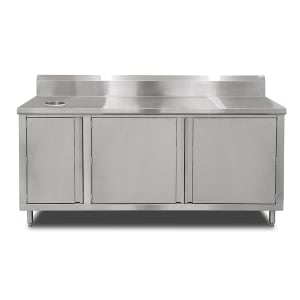 416-4BU4R53672L 72" Beverage Unit w/ Swing Doors & Left Trash Chute, 36"D