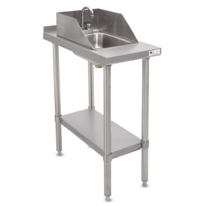 416-EFT83015SSKS Equipment Filler Table w/ Drop In Sink, Rear Upturn, 15x30