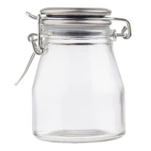 229-10107 3 oz Spice Jar w/ Hinged Lid - 2 1/4"L x 2 1/4"W x 3 1/4"H, Glass