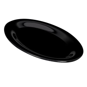 284-OP950BK 9 3/4" x 7 1/4" Oval Black Elegance Platter - Melamine, Black