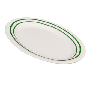 284-OP950EM 9 3/4" x 7 1/4" Oval Emerald Platter - Melamine, White