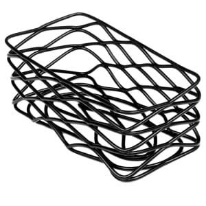 166-BNSB3 Rectangular Wire Condiment Basket, Black