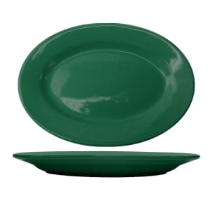 129-CA51G 15 1/2" x 10 1/2" Oval Cancun™ Platter - Ceramic, Green
