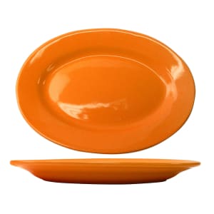 129-CA51O 15 1/2" x 10 1/2" Oval Cancun™ Platter - Ceramic, Orange