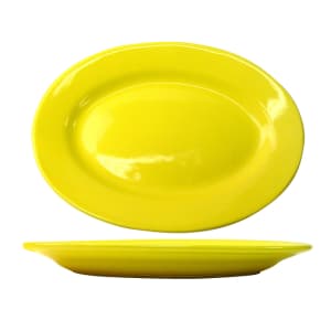 129-CA51Y 15 1/2" x 10 1/2" Oval Cancun™ Platter - Ceramic, Yellow