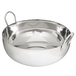 166-BD93 9" Round Balti Dish w/ 105 oz Capacity, Double Handled, Mirrored, Stainless