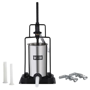 041-860501W 5 lb Manual Vertical Sausage Stuffer w/ (3) Funnels, Stainless Steel
