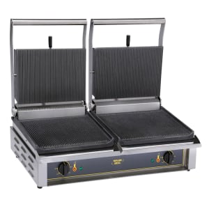 569-DIABLOS Double Commercial Panini Press w/ Cast Iron Smooth Plates, 208-240v/1ph
