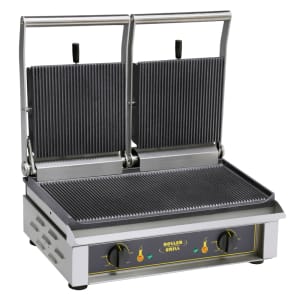 569-MAJESTICGS Double Commercial Panini Press w/ Cast Iron Grooved & Smooth Plates, 208-240v/1ph