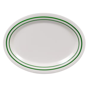 284-OP120EM 12" x 9" Oval Emerald Platter - Melamine, White