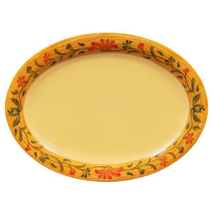 284-OP120VN 12" x 9" Oval Venetian Platter - Melamine, Yellow